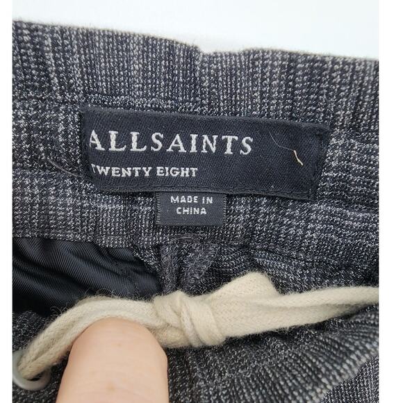 AllSaints Men's Agar Trouser Pants Size 28‎ Black Grey Wool Blend - Picture 10 of 11